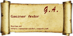 Gaszner Andor névjegykártya