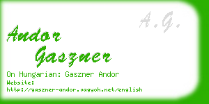 andor gaszner business card